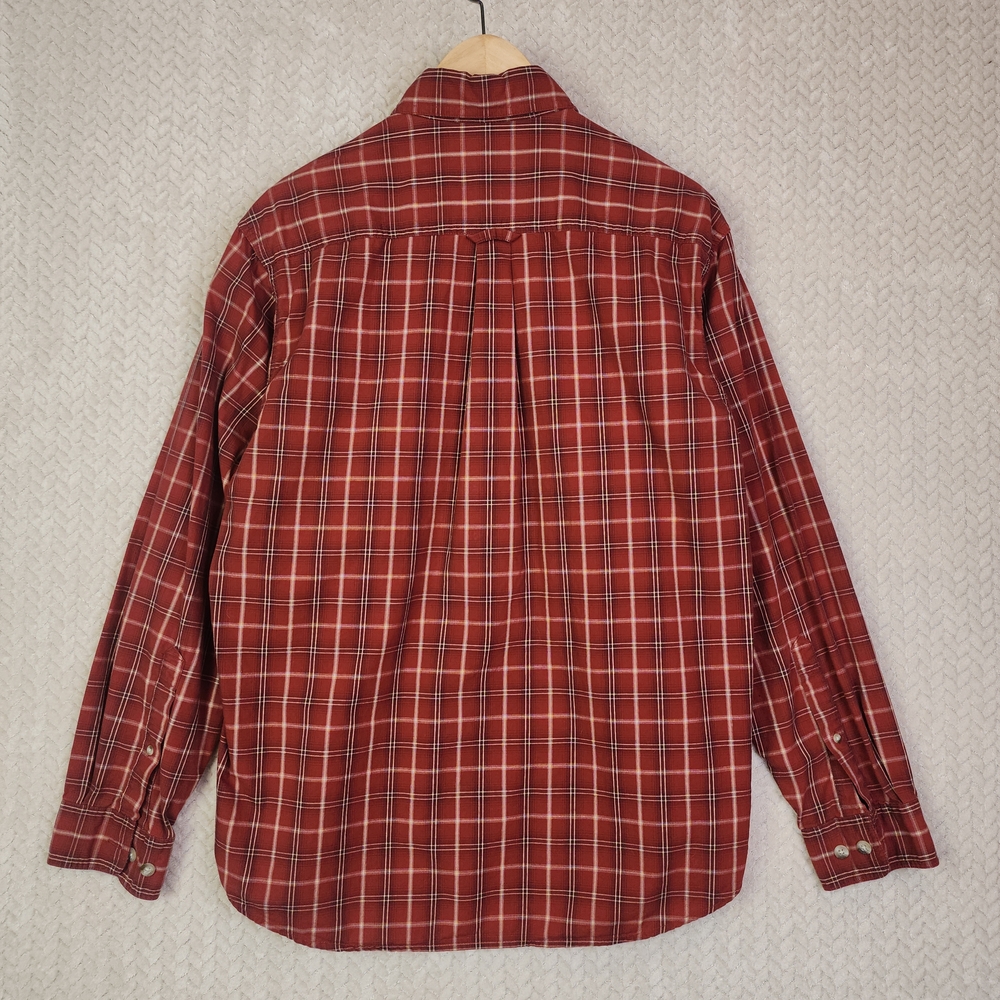 Columbia Plaid Long Sleeve Red/White Button-Down Shirt Men's M - Picture 2 of 10